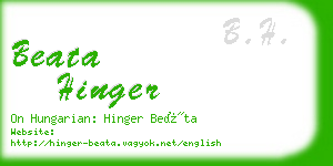 beata hinger business card